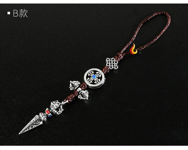 3P wholesale Buddhist supplies Pocket travel efficacious talisman Tibetan silver Cross Vajra Vajvakilaka Amulet Buddhist Pendant