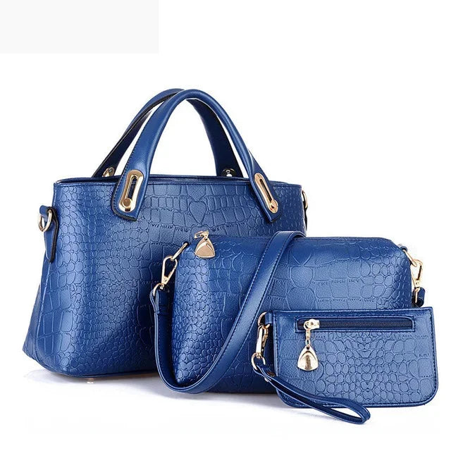 3PC Set For Luxury Handbags Women Handbag Shoulder s Tote Purse Leather Ladies Messenger Hobo Bag Beach Bolso Mujer