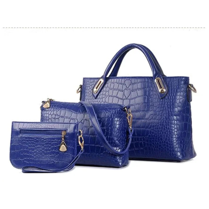 3PC Set For Luxury Handbags Women Handbag Shoulder s Tote Purse Leather Ladies Messenger Hobo Bag Beach Bolso Mujer