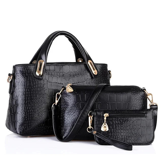 3PC Set For Luxury Handbags Women Handbag Shoulder s Tote Purse Leather Ladies Messenger Hobo Bag Beach Bolso Mujer