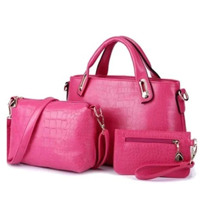 3PC Set For Luxury Handbags Women Handbag Shoulder s Tote Purse Leather Ladies Messenger Hobo Bag Beach Bolso Mujer