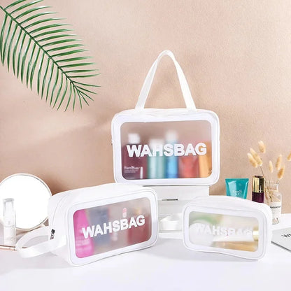 3PC/Set Portable Travel Wash Bag Transparent Waterproof Makeup Storage Pouch Large Capacity Cosmetic Organizer Beauty Women Case