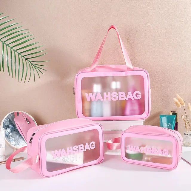3PC/Set Portable Travel Wash Bag Transparent Waterproof Makeup Storage Pouch Large Capacity Cosmetic Organizer Beauty Women Case