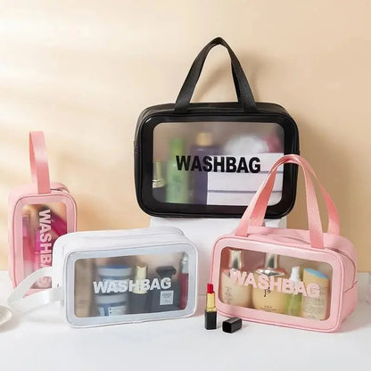 3PC/Set Portable Travel Wash Bag Transparent Waterproof Makeup Storage Pouch Large Capacity Cosmetic Organizer Beauty Women Case