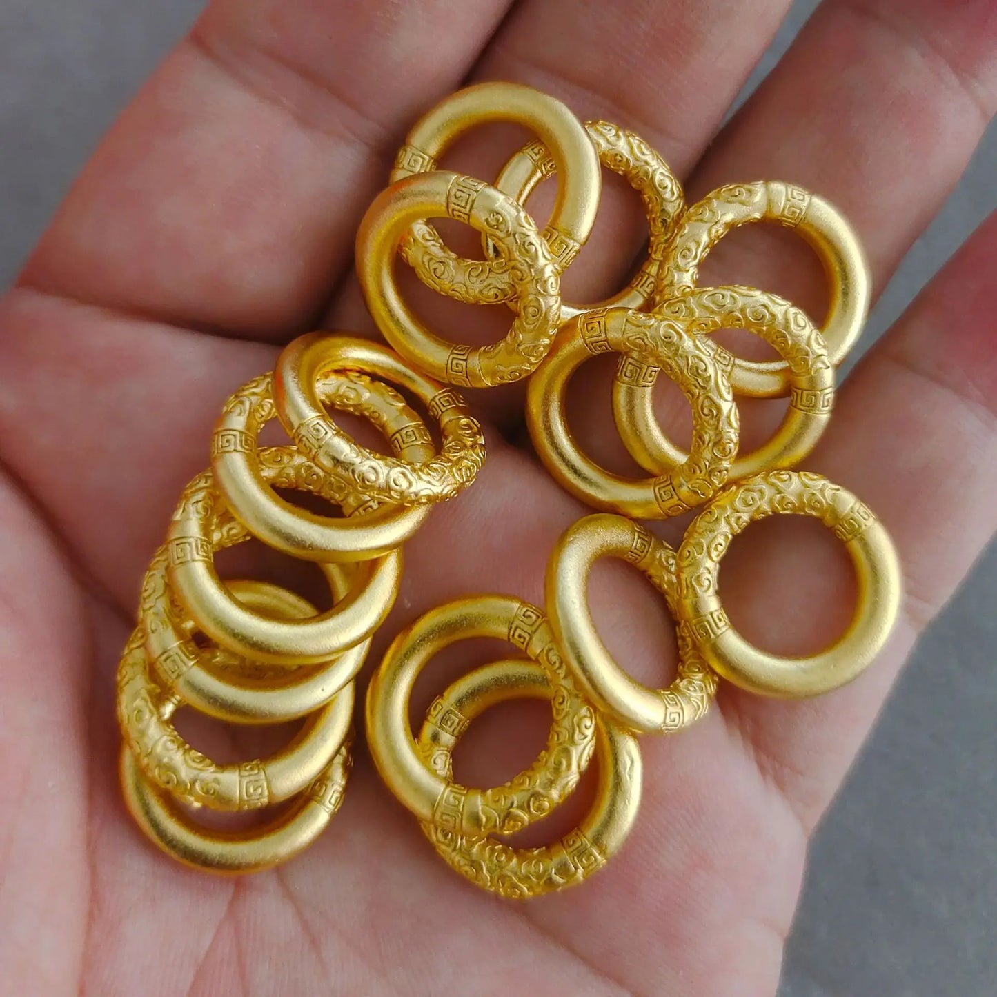 3PCS # Asia Thailand Buddhist pocket travel efficacious bless Buddha Amulet Safety ring pendant gold copper protective talisman