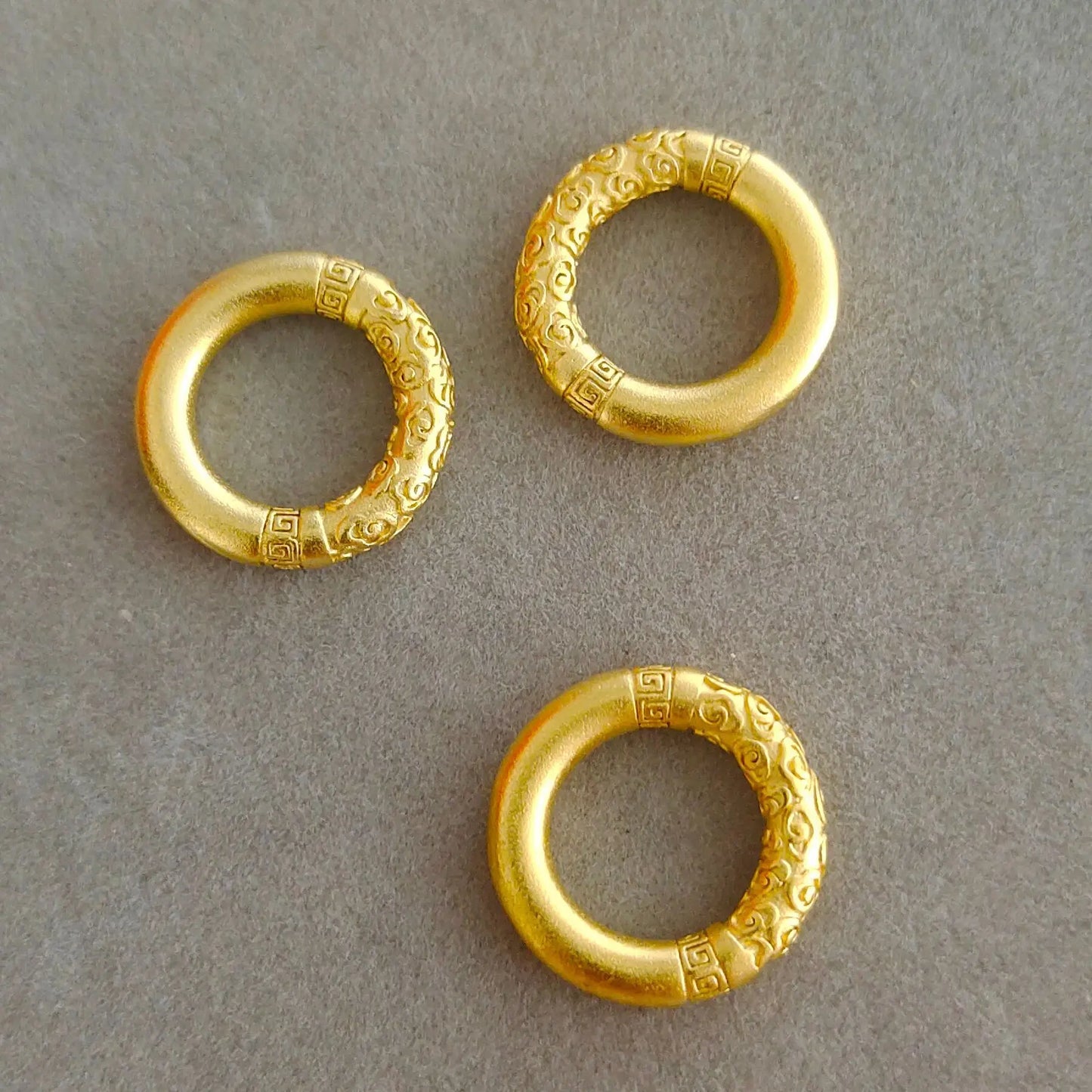 3PCS # Asia Thailand Buddhist pocket travel efficacious bless Buddha Amulet Safety ring pendant gold copper protective talisman