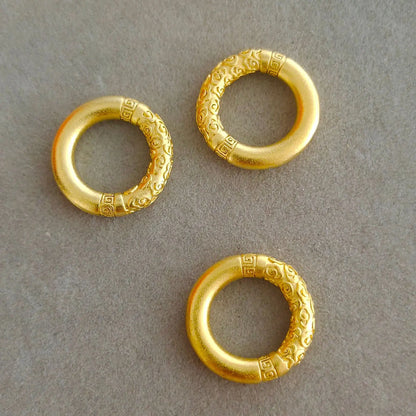 3PCS # Asia Thailand Buddhist pocket travel efficacious bless Buddha Amulet Safety ring pendant gold copper protective talisman