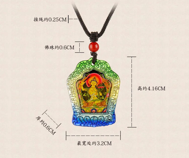 3PCS # GOOD -Buddhist pocket travel efficacious Mascot # Green Tara Guru Padmasambhava Bodhisattva Buddha Crystal Pendant Amulet