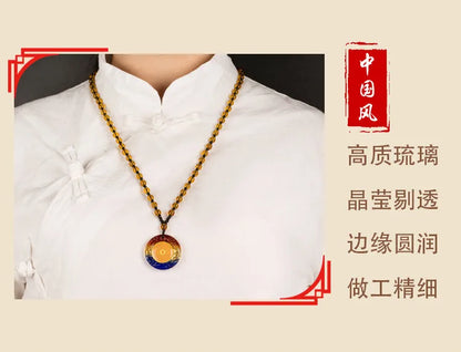 3PCS GOOD  Buddhist supplies Greco-Buddhist pocket travel efficacious Mascot # Om Mani Padme Hum Mantra Crystal Pendant Amulet
