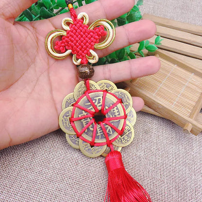 3PCS HOME Courtyard lobby living room FENG SHUI talisman exorcise evil spirits 10 Emperor money Safety buckle Hanging ornament