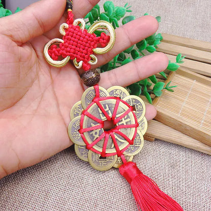 3PCS HOME Courtyard lobby living room FENG SHUI talisman exorcise evil spirits 10 Emperor money Safety buckle Hanging ornament