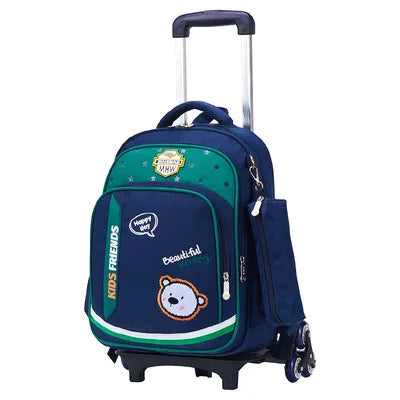 3PCS/SET kids climb stairs luggage school bag On wheels students knapsack girl boy suitcase 6-10 years Children travel backpack