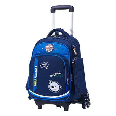 3PCS/SET kids climb stairs luggage school bag On wheels students knapsack girl boy suitcase 6-10 years Children travel backpack
