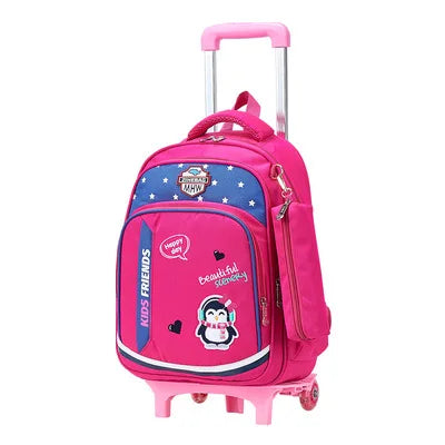 3PCS/SET kids climb stairs luggage school bag On wheels students knapsack girl boy suitcase 6-10 years Children travel backpack