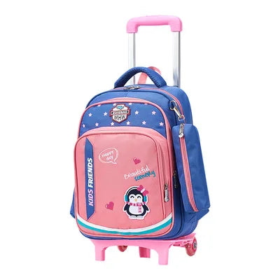 3PCS/SET kids climb stairs luggage school bag On wheels students knapsack girl boy suitcase 6-10 years Children travel backpack