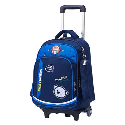 3PCS/SET kids climb stairs luggage school bag On wheels students knapsack girl boy suitcase 6-10 years Children travel backpack