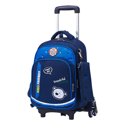 3PCS/SET kids climb stairs luggage school bag On wheels students knapsack girl boy suitcase 6-10 years Children travel backpack