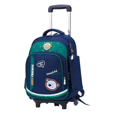 3PCS/SET kids climb stairs luggage school bag On wheels students knapsack girl boy suitcase 6-10 years Children travel backpack