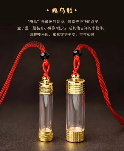 3PCS Scripture sutras Pendant bottle + A set Miniature sutras scripture