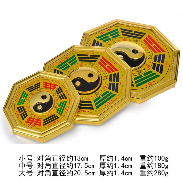3PCS Taoism Buddhism Geomantic omen master exorcise evil spirit Exorcism town house safety YIN YANG BA GUA mirror talisman