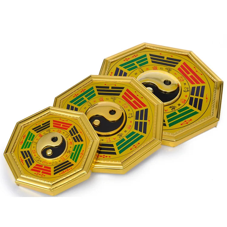 3PCS Taoism Buddhism Geomantic omen master exorcise evil spirit Exorcism town house safety YIN YANG BA GUA mirror talisman