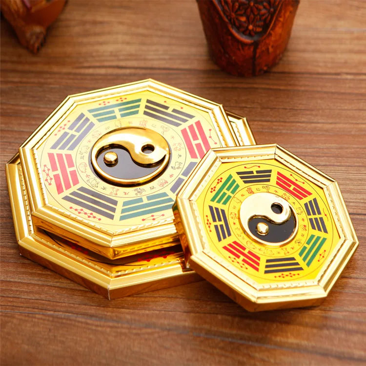 3PCS Taoism Buddhism Geomantic omen master exorcise evil spirit Exorcism town house safety YIN YANG BA GUA mirror talisman