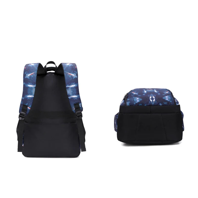 3Pcs Set Children's Backpacks Starry sky Pattern Student School Bag for Boys Waterproof School bag With Lunch bag Pencil Case