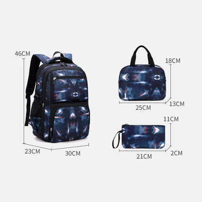 3Pcs Set Children's Backpacks Starry sky Pattern Student School Bag for Boys Waterproof School bag With Lunch bag Pencil Case