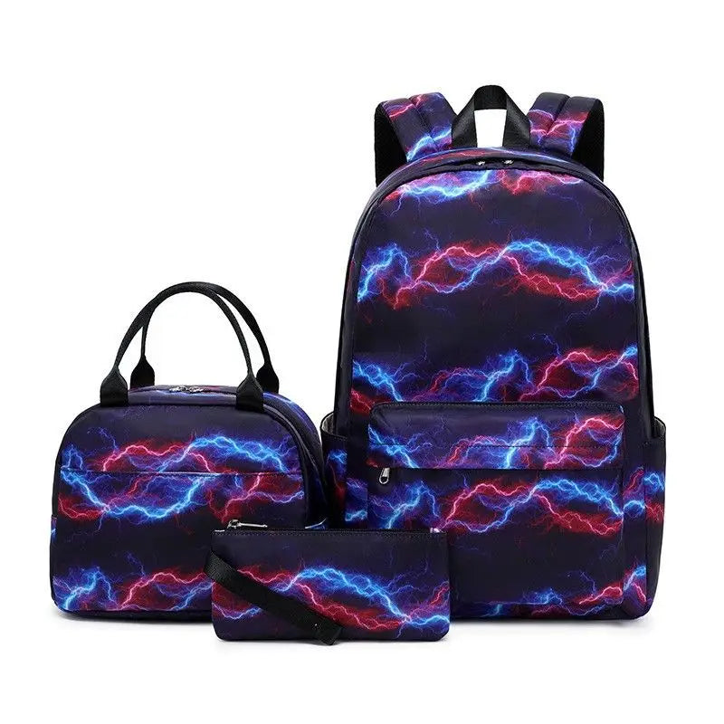 3Pcs/Set Schoolbag Backpack Colorful Bag Boys Girls School bags Teenager with Lunch Bag Travel Mochilas