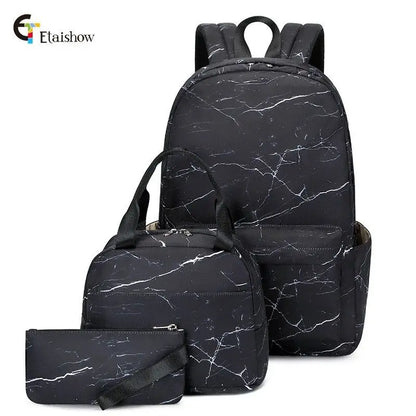 3Pcs/Set Schoolbag Backpack Colorful Bag Boys Girls School bags Teenager with Lunch Bag Travel Mochilas