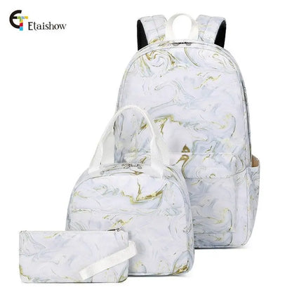 3Pcs/Set Schoolbag Backpack Colorful Bag Boys Girls School bags Teenager with Lunch Bag Travel Mochilas