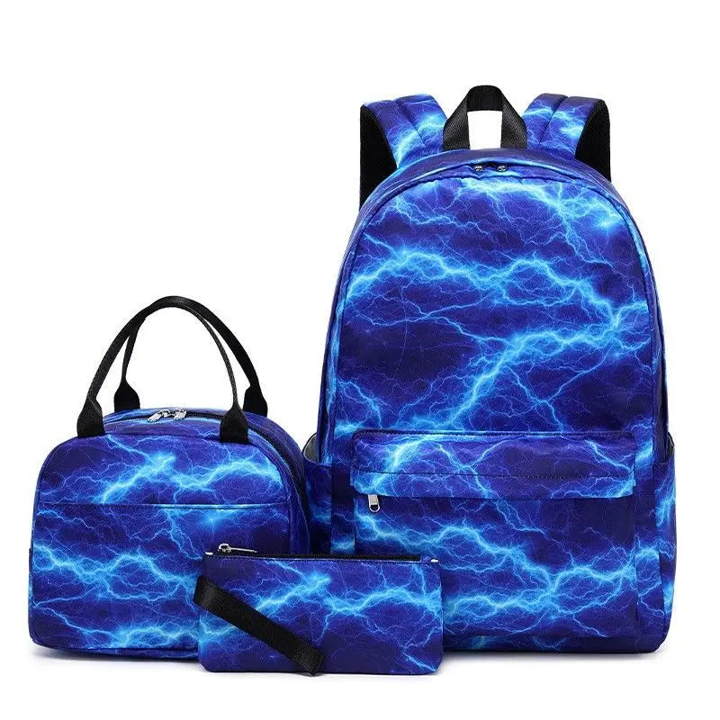 3Pcs/Set Schoolbag Backpack Colorful Bag Boys Girls School bags Teenager with Lunch Bag Travel Mochilas