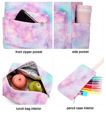 3Pcs/Set Schoolbag Backpack Colorful Bag Boys Girls School bags Teenager with Lunch Bag Travel Mochilas