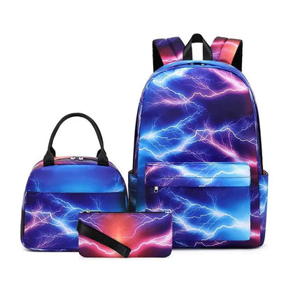 3Pcs/Set Schoolbag Backpack Colorful Bag Boys Girls School bags Teenager with Lunch Bag Travel Mochilas