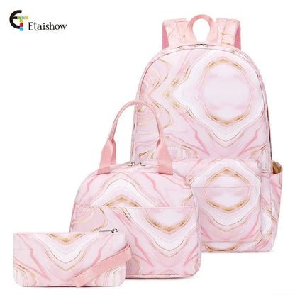 3Pcs/Set Schoolbag Backpack Colorful Bag Boys Girls School bags Teenager with Lunch Bag Travel Mochilas