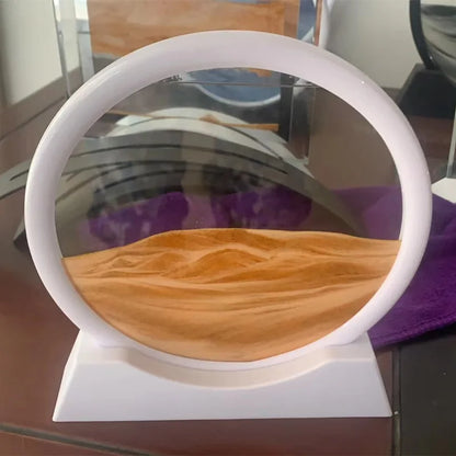 3d Hourglass Deep Sea Sandscape Artistic Round Glass Quicksand Painting Dynamic Hourglass Moving Sand Art Home Decor Decoration