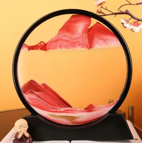 3d Hourglass Deep Sea Sandscape Artistic Round Glass Quicksand Painting Dynamic Hourglass Moving Sand Art Home Decor Decoration