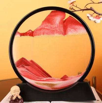 3d Hourglass Deep Sea Sandscape Artistic Round Glass Quicksand Painting Dynamic Hourglass Moving Sand Art Home Decor Decoration