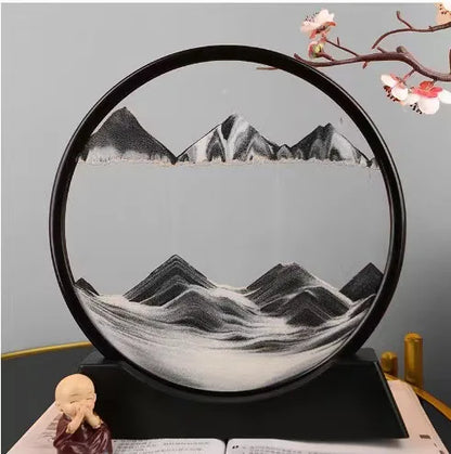 3d Hourglass Deep Sea Sandscape Artistic Round Glass Quicksand Painting Dynamic Hourglass Moving Sand Art Home Decor Decoration