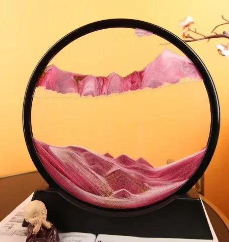 3d Hourglass Deep Sea Sandscape Artistic Round Glass Quicksand Painting Dynamic Hourglass Moving Sand Art Home Decor Decoration
