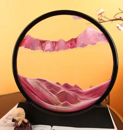 3d Hourglass Deep Sea Sandscape Artistic Round Glass Quicksand Painting Dynamic Hourglass Moving Sand Art Home Decor Decoration