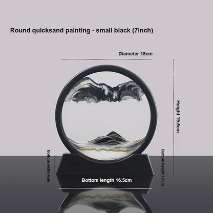 3d Hourglass Deep Sea Sandscape Artistic Round Glass Quicksand Painting Dynamic Hourglass Moving Sand Art Home Decor Decoration