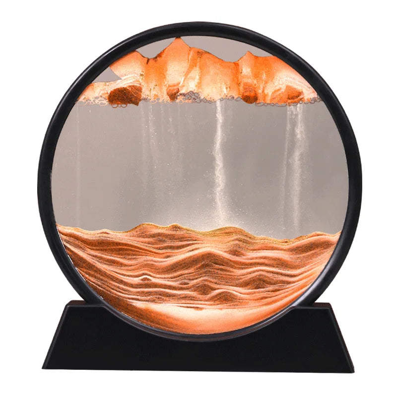 3d Hourglass Deep Sea Sandscape Artistic Round Glass Quicksand Painting Dynamic Hourglass Moving Sand Art Home Decor Decoration