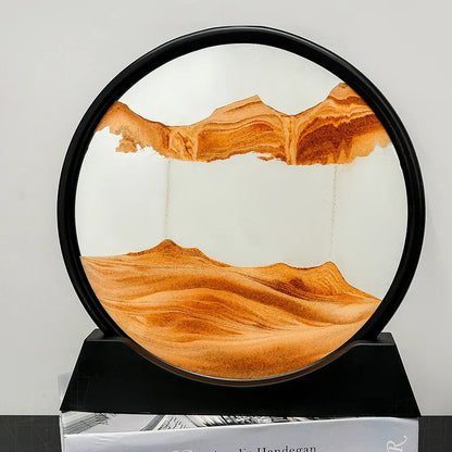 3d Hourglass Deep Sea Sandscape Artistic Round Glass Quicksand Painting Dynamic Hourglass Moving Sand Art Home Decor Decoration