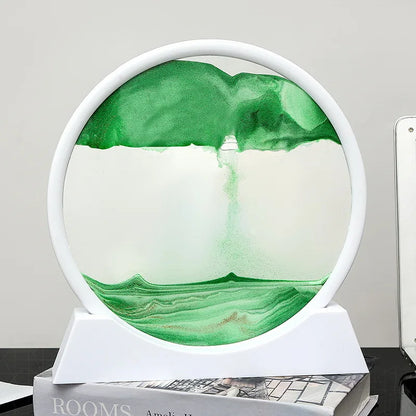 3d Hourglass Deep Sea Sandscape Artistic Round Glass Quicksand Painting Dynamic Hourglass Moving Sand Art Home Decor Decoration