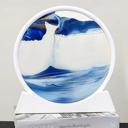 3d Hourglass Deep Sea Sandscape Artistic Round Glass Quicksand Painting Dynamic Hourglass Moving Sand Art Home Decor Decoration