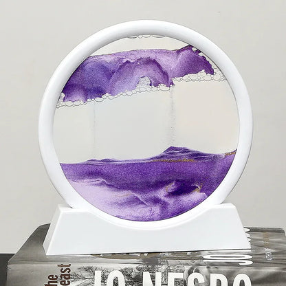 3d Hourglass Deep Sea Sandscape Artistic Round Glass Quicksand Painting Dynamic Hourglass Moving Sand Art Home Decor Decoration