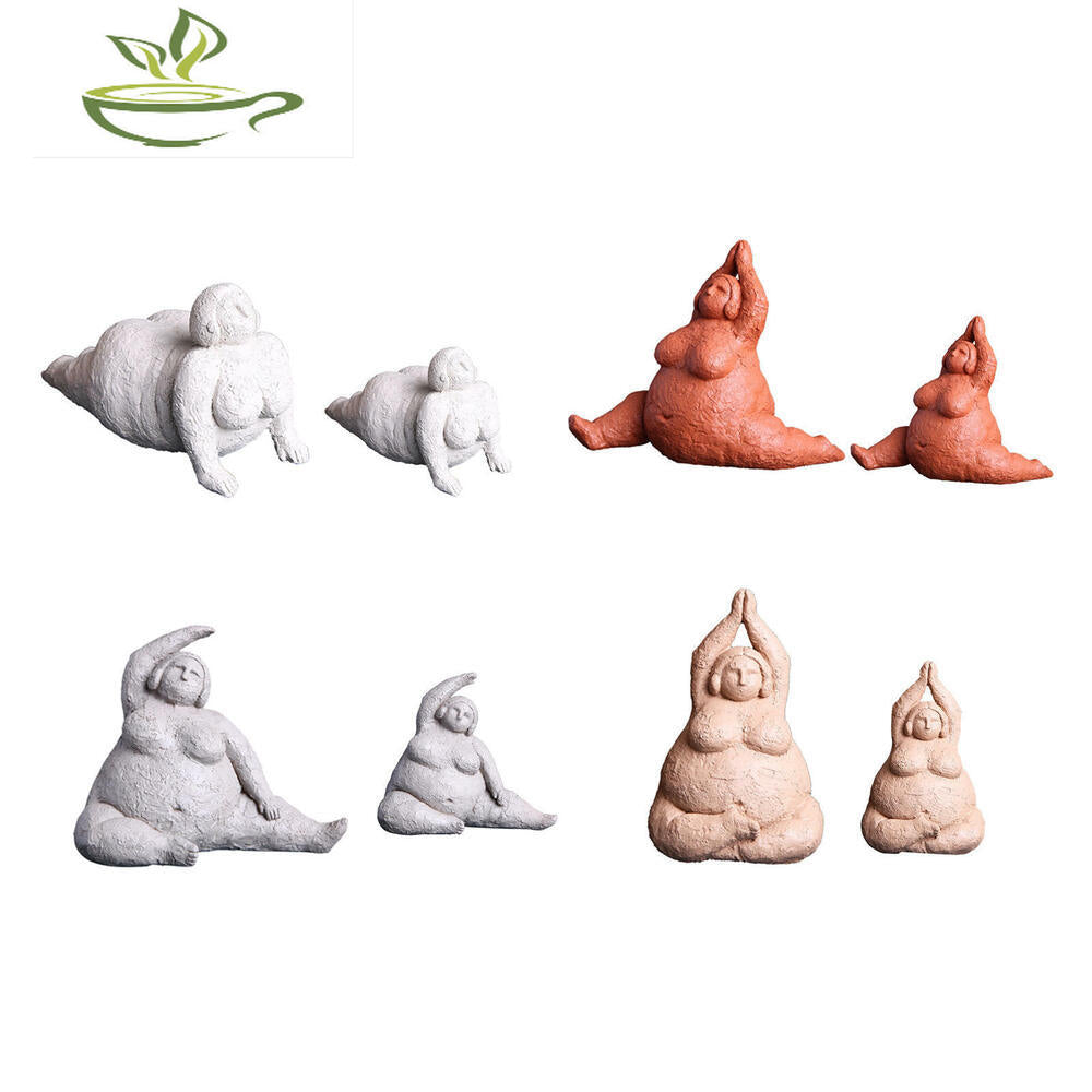 Yoga Decor Resin Fat Woman Sculpture Statue Furnishing Ornament Souvenirs