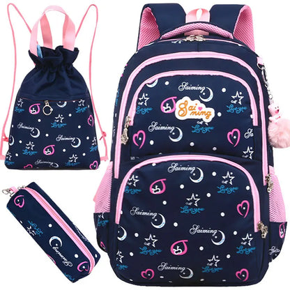 3pc/set School Backpack Bag Printing Students schoolbag Nylon school bags for teenage girls Purse Mochila shoulder bags Backpack