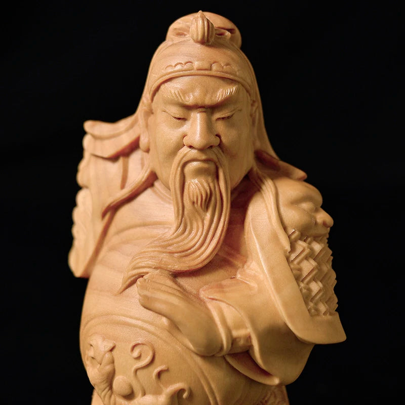 3pcs 10cm Liu Bei Guan Yu Zhang Fei Three Brothers Sculpture Boxwood Figure Chinese Three Kingdoms Solid Wood Statue Home Decor